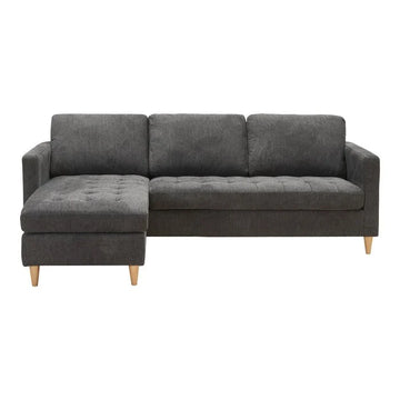 Firenze Sofa – Sofa, dunkelgrau mit Beinen aus Naturholz