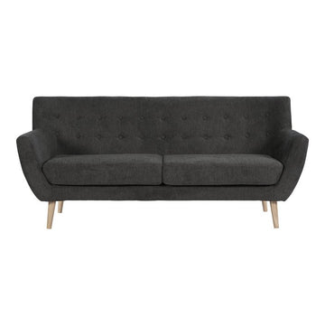 Monte 3-Sitzer-Sofa – 3-Sitzer-Sofa, dunkelgrau mit natürlichen Holzbeinen