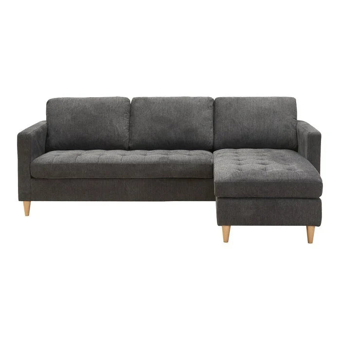 Firenze Sofa – Sofa, dunkelgrau mit Beinen aus Naturholz